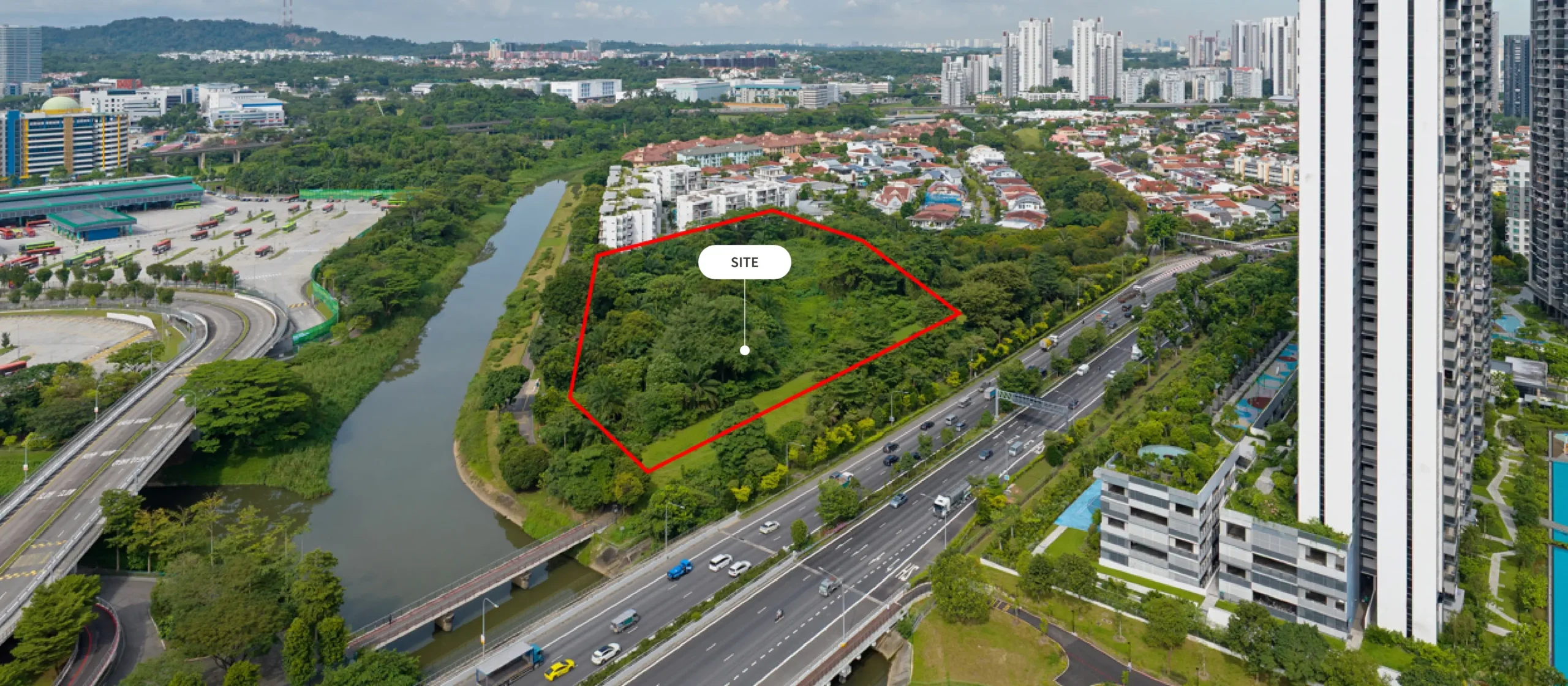 Illustrative panoramic view of the Faber Residence surroundings
